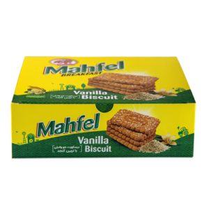 بیسکوییت جو محفل وانیلی با تزیین کنجد جمانه